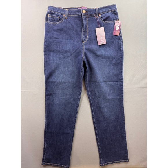 Gloria Vanderbilt Denim - Gloria Vanderbilt Amanda Tapered‎ Leg Classic Rise Dark Wash Jeans Womens 16 NEW